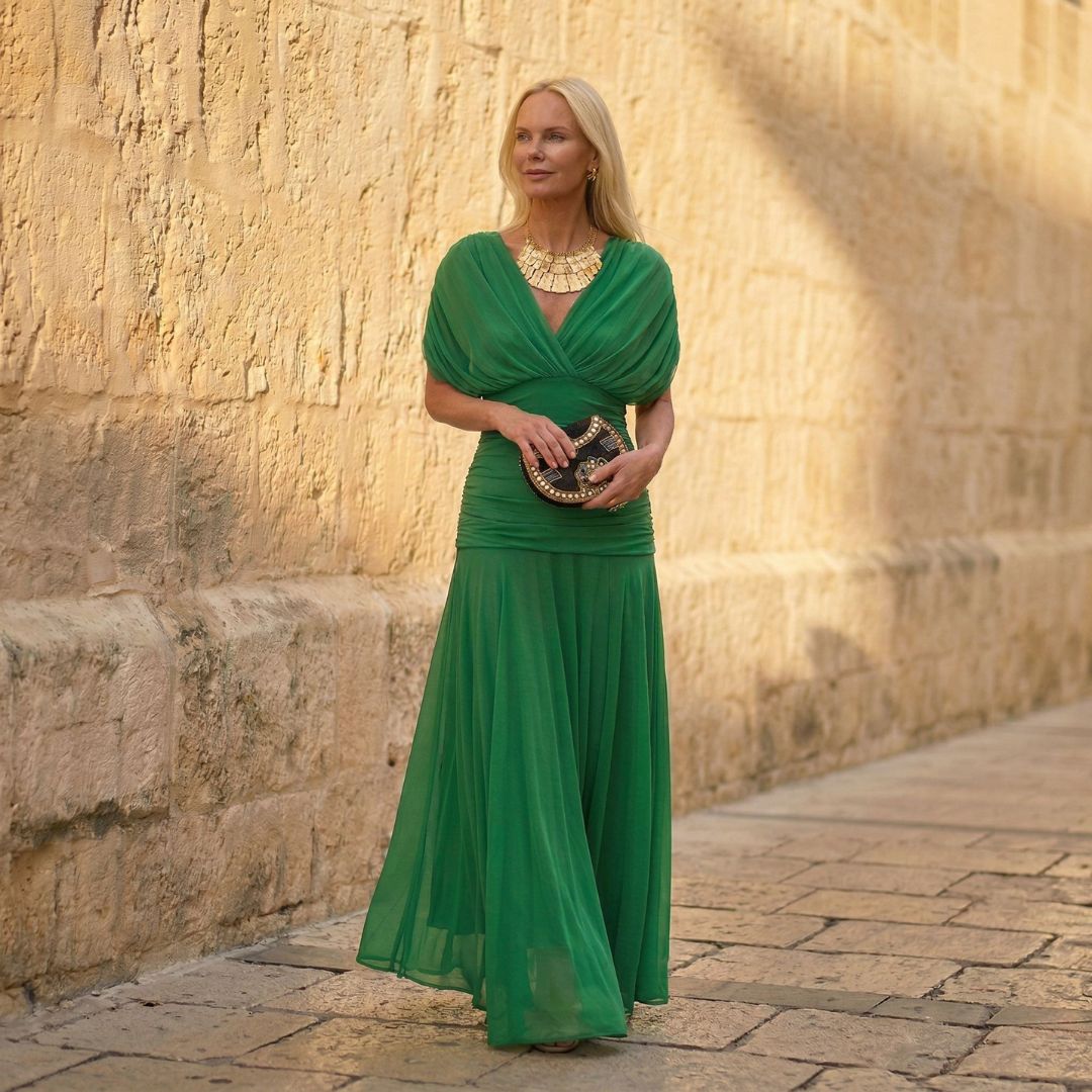 Nela™ – Elegante vestido en verde intenso
