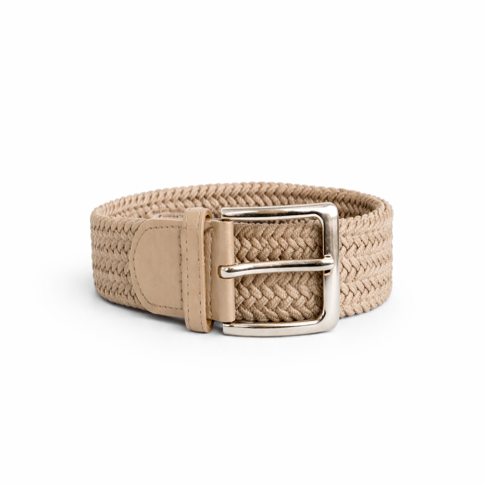 Cinturón elástico beige