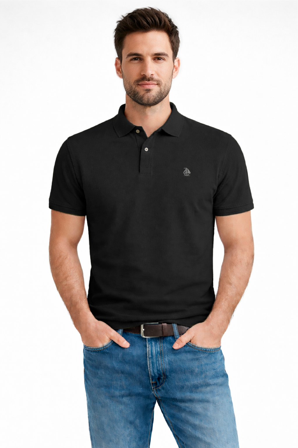 Polo manga corta Negro modelo "Garroc"