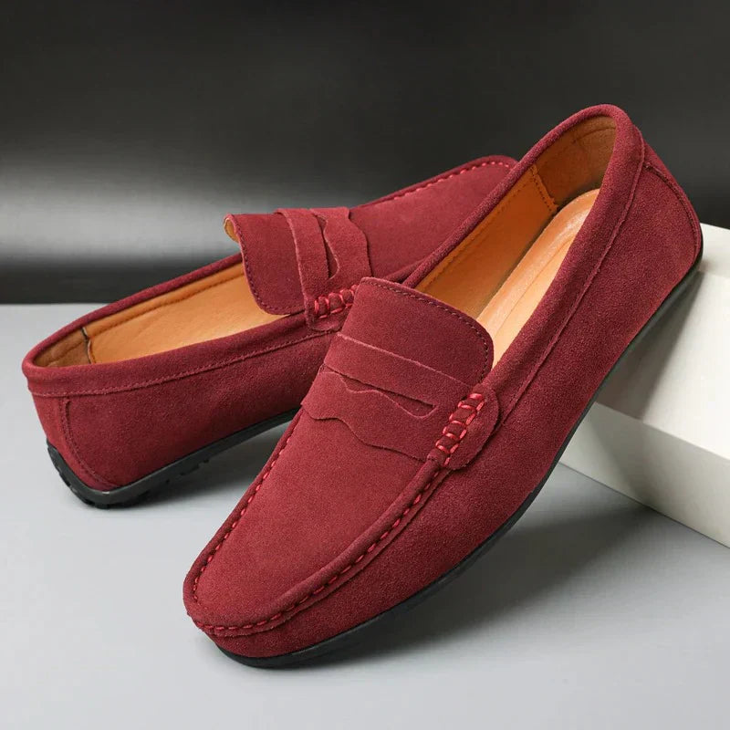 Mocasines retro de ante para hombre