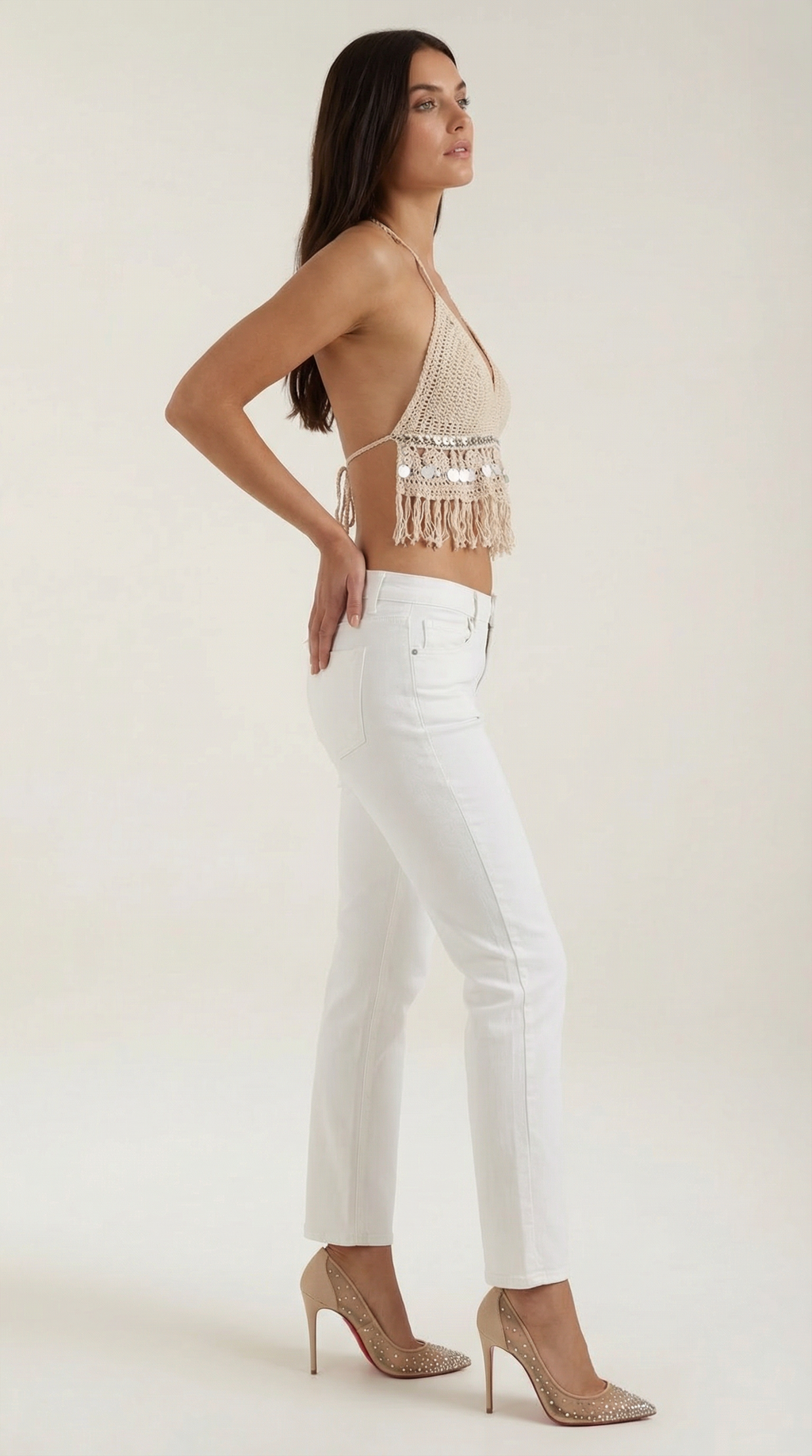Brandy Top Halter de Punto Boho