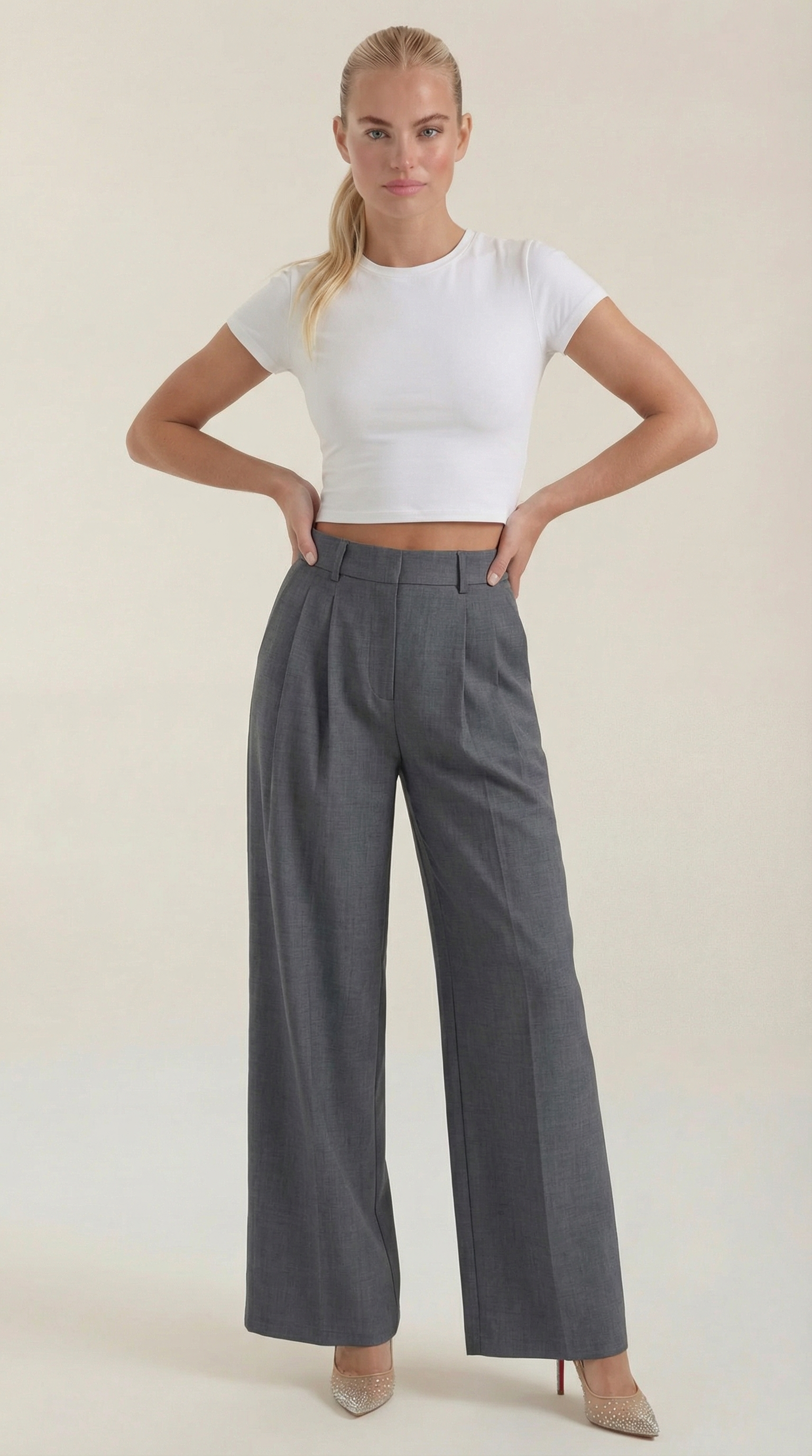 Pantalones Plisados de Cintura Alta Courtney