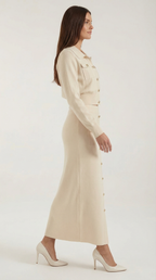 Conjunto de punto Evelyn Luxe con botones