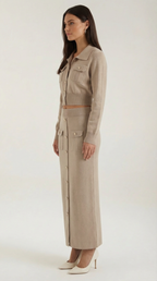 Conjunto de punto Evelyn Luxe con botones