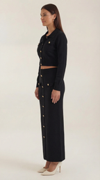 Conjunto de punto Evelyn Luxe con botones