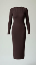 Sheila - Vestido midi ajustado de canalé