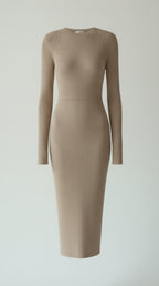 Sheila - Vestido midi ajustado de canalé